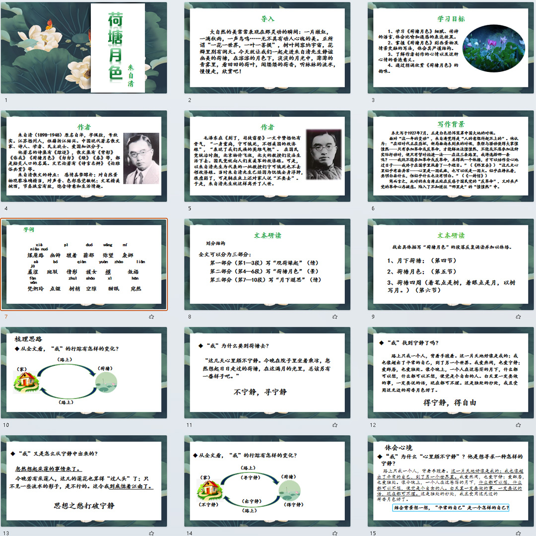 《荷塘月色》PPT课件公开课高一语文上学期必修上册第14课教学