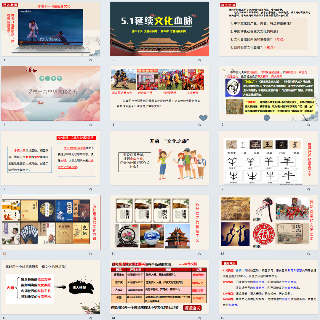 《延续文化血脉》PPT课件优质课初中九年级上册道法第五课第1节