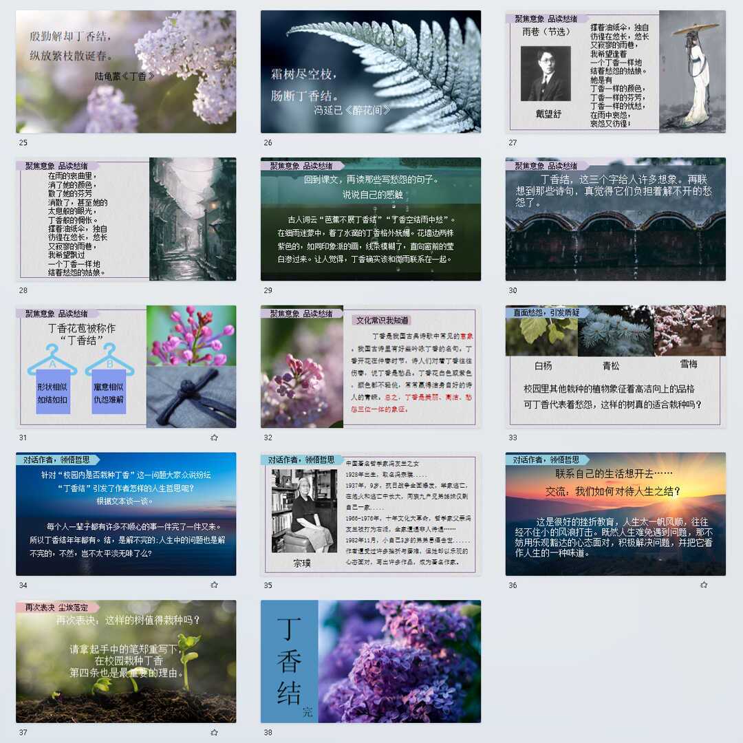 《丁香结》PPT课件精修单品六年级上册语文第二课同步教学课件ppt