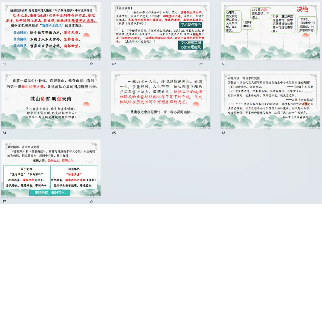 《登泰山记》PPT课件优品课高一语文上学期必修上册第16课教学