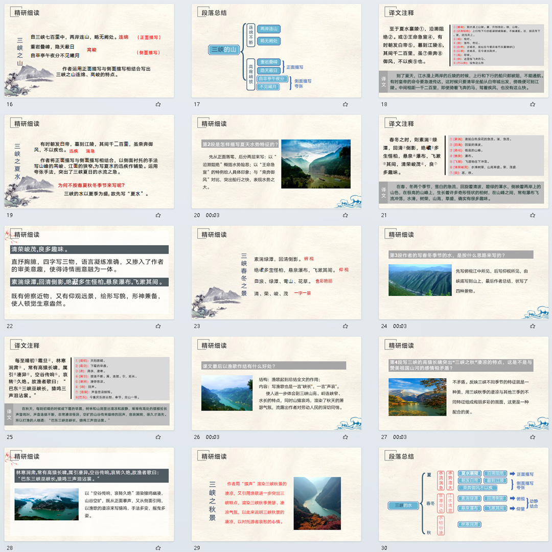 《三峡》PPT课件精品课堂初中八年级上册语文第10课教学课件ppt