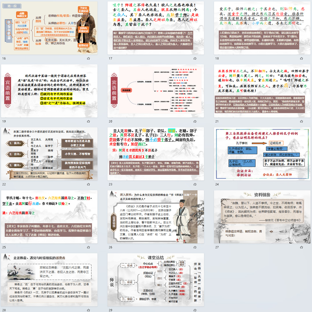 《师说》PPT课件公开课高一语文上学期必修上册第10课教学课件