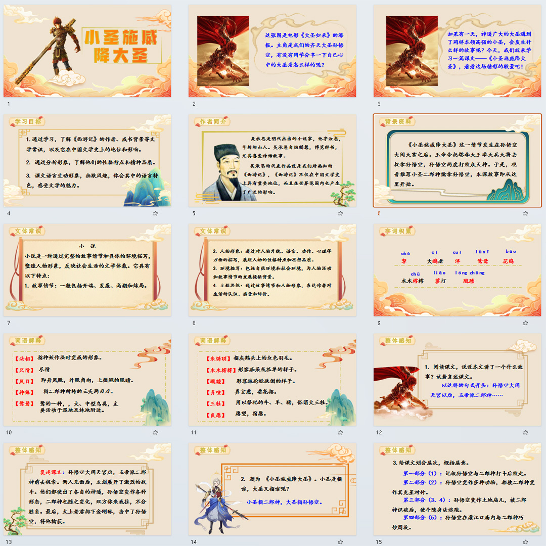 《小圣施威降大圣》PPT课件5套初中七年级上册语文第二十一课