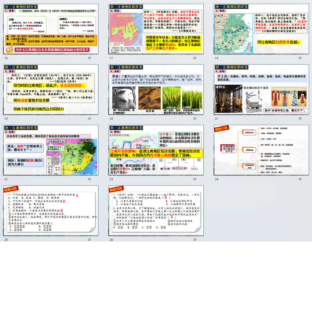 《 东晋南朝时期江南地区的开发》PPT课件17套初中七上历史第18课