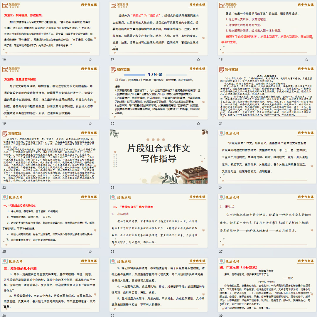 思路要清晰+作文写作技巧-七年级上册语文单元写作指导课件ppt