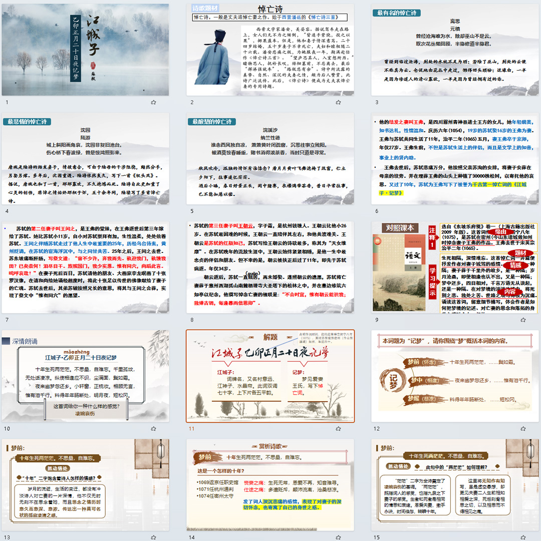 《江城子》PPT课件汇报课古诗词诵读高二语文上学期选择性必修上
