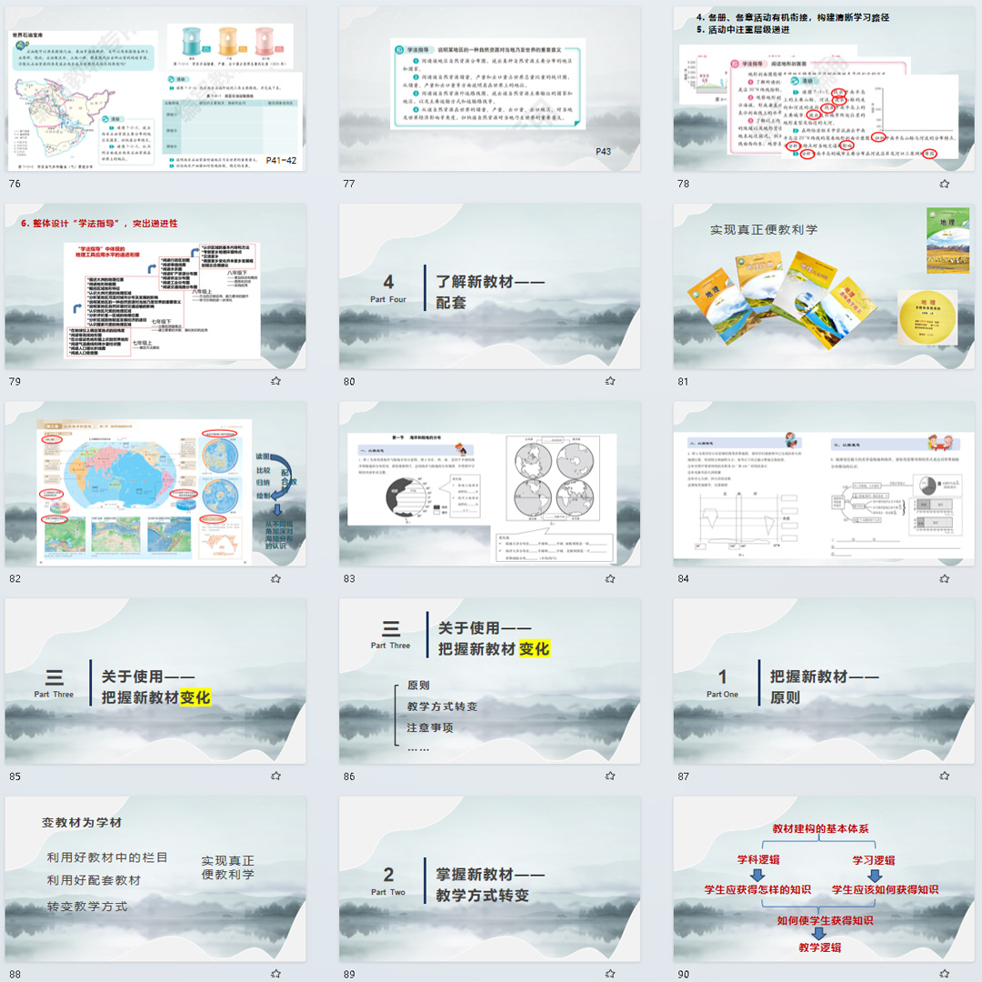 中图版初中地理七年级上册新教材整体介绍PPT课件（共118页）