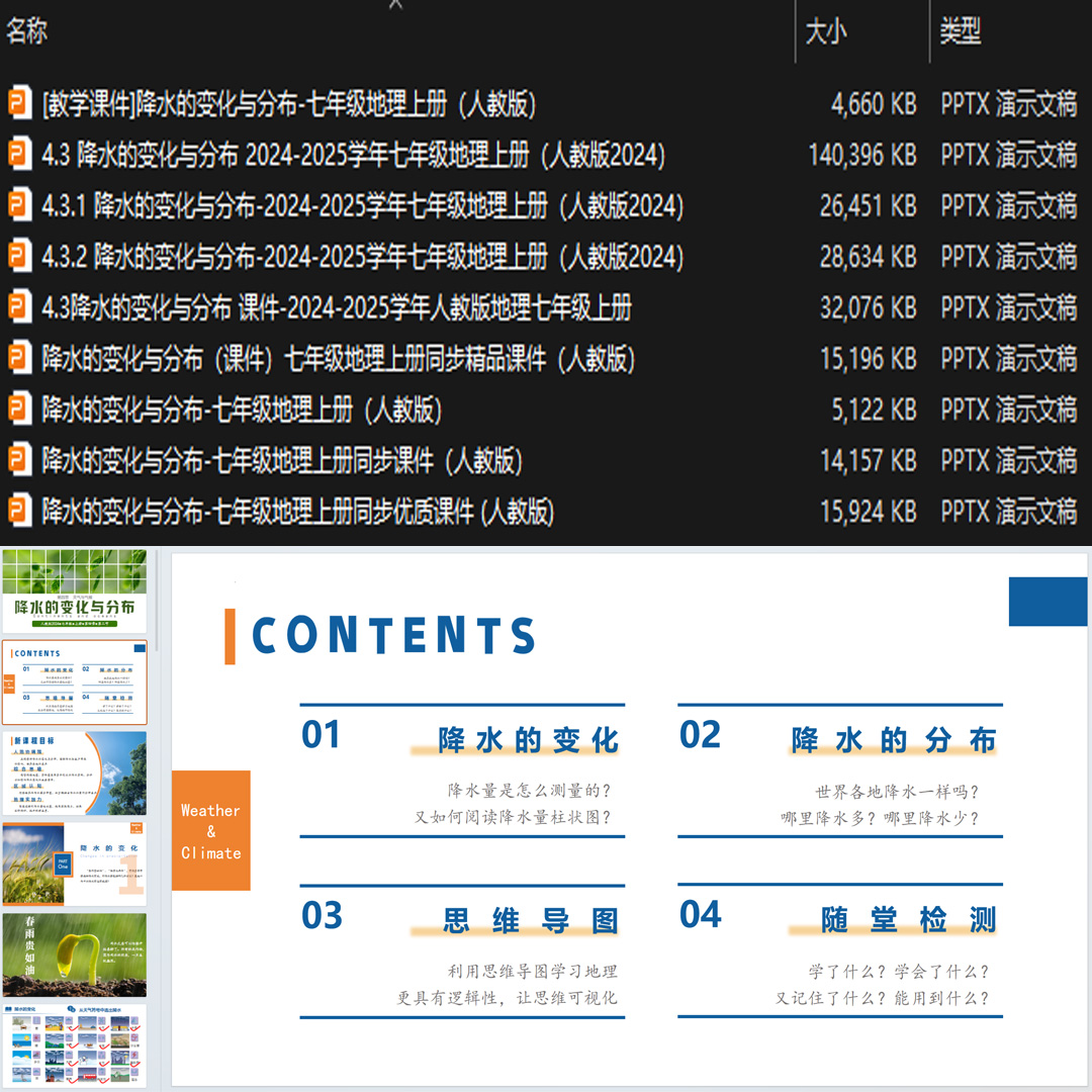 《降水的变化与分布》PPT课件9套初中七年级上册地理第四章第三节