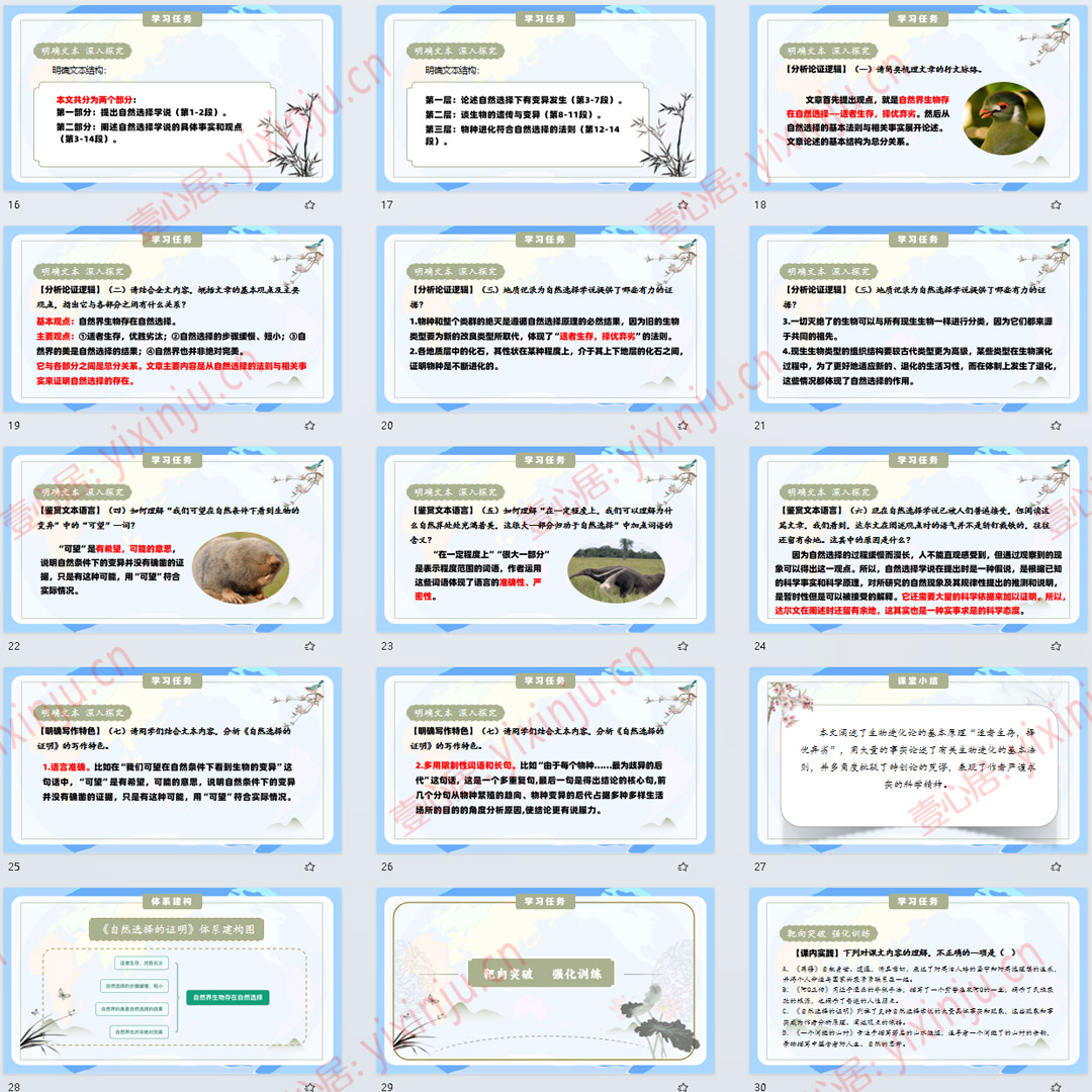 《自然选择的证明》PPT课件9套高中语文选择性必修下册第13课教学