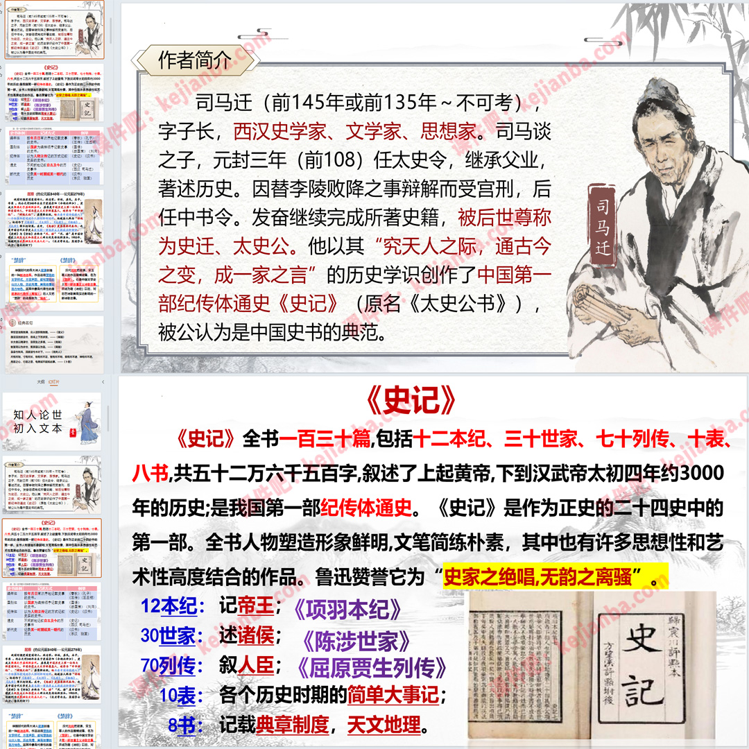 《屈原列传》PPT课件展示课高二语文选择性必修中册文言文教学