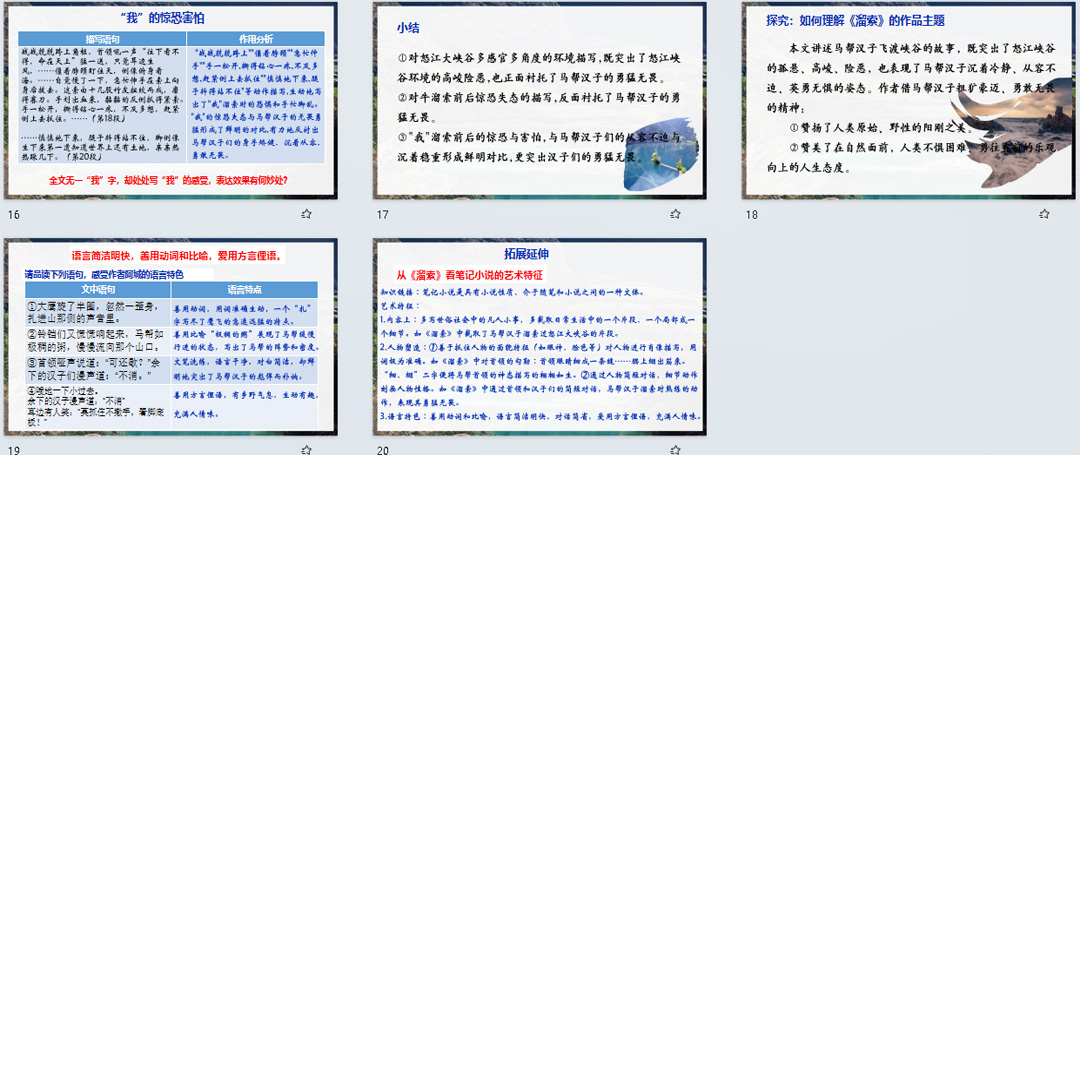 《溜索》PPT课件精品课初中九年级语文下册第7课语文教学课件