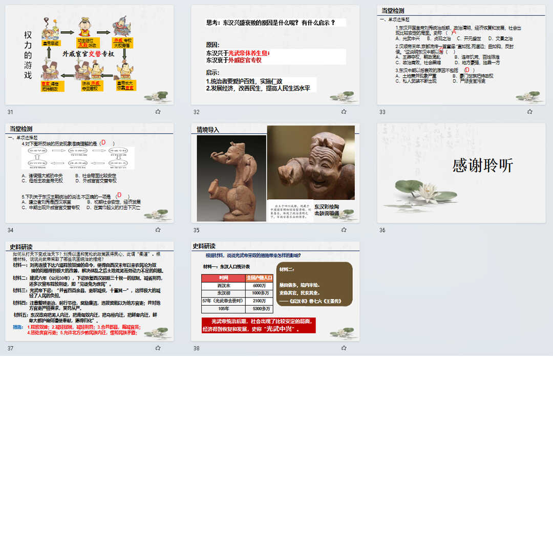 《 东汉的兴衰》PPT课件6套初中七年级上册历史第十三课教学课件