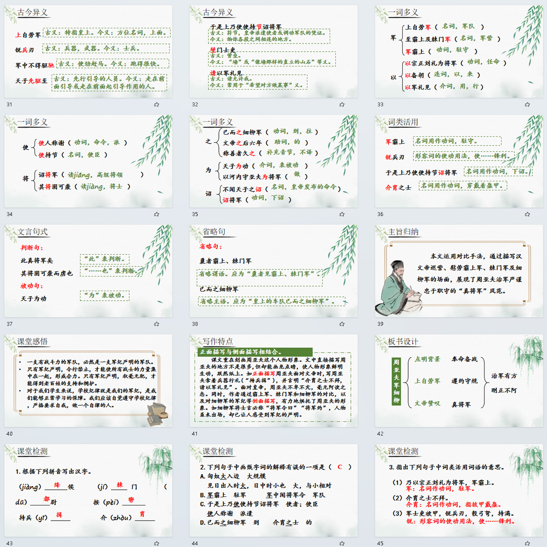 《周亚夫军细柳》PPT课件25套初中八年级上册语文第二十五课