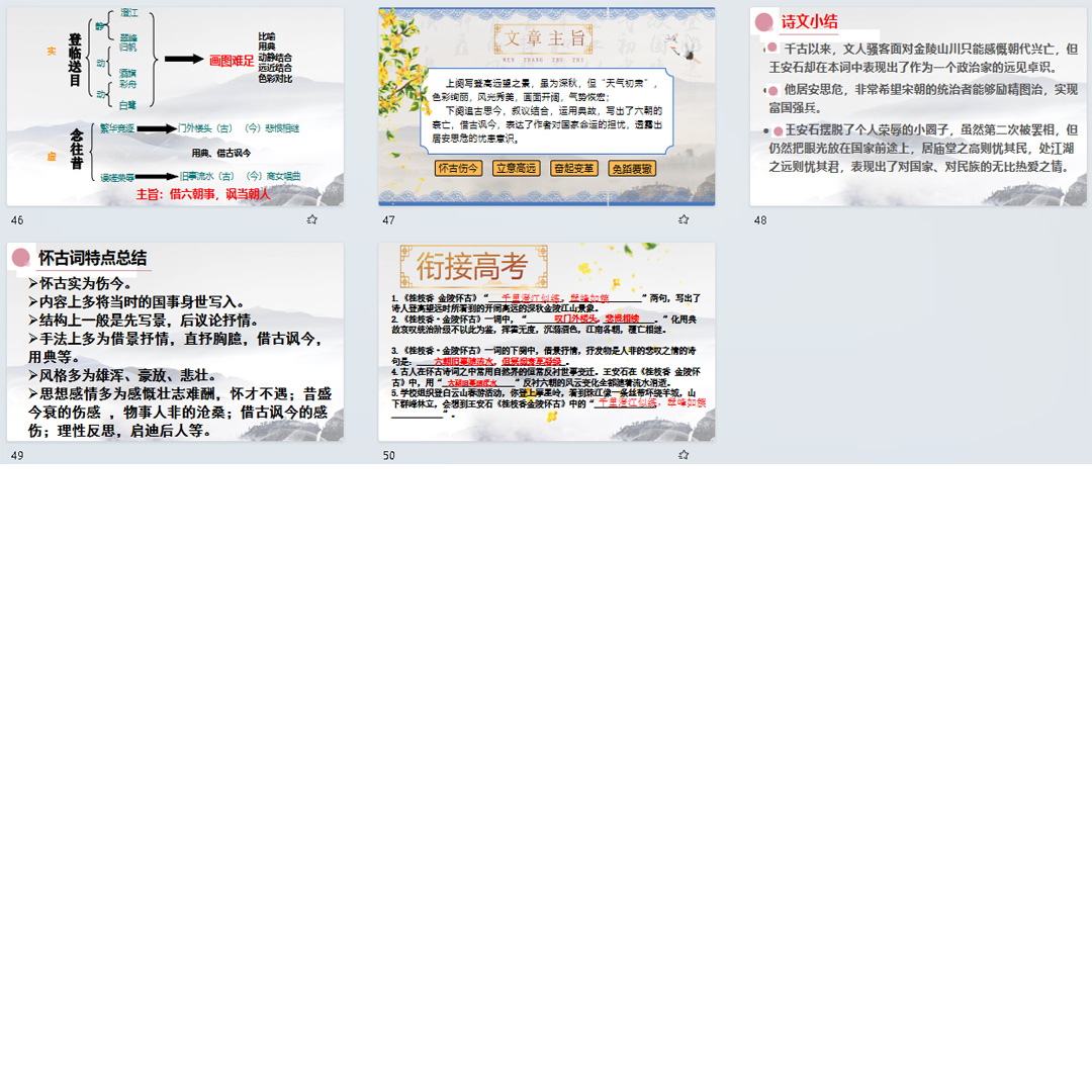 《桂枝香·金陵怀古》PPT课件公开课高一语文必修下册古诗词诵读