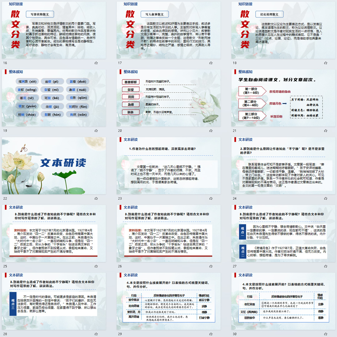 《荷塘月色》PPT课件7套高一语文上学期必修上册第14课教学课件