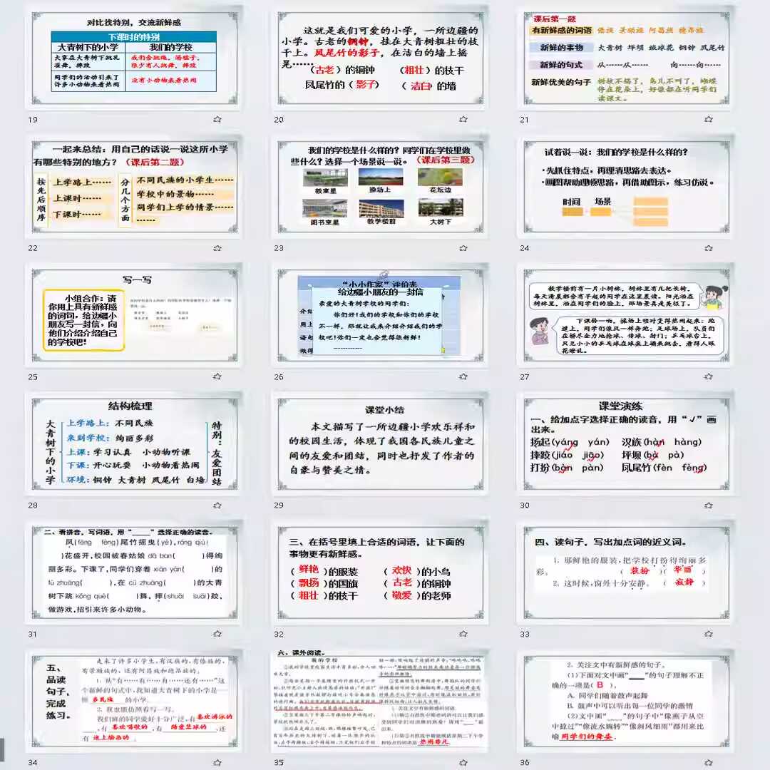 《大青树下的小学》PPT课件30套三年级语文上册第一课PPT课件