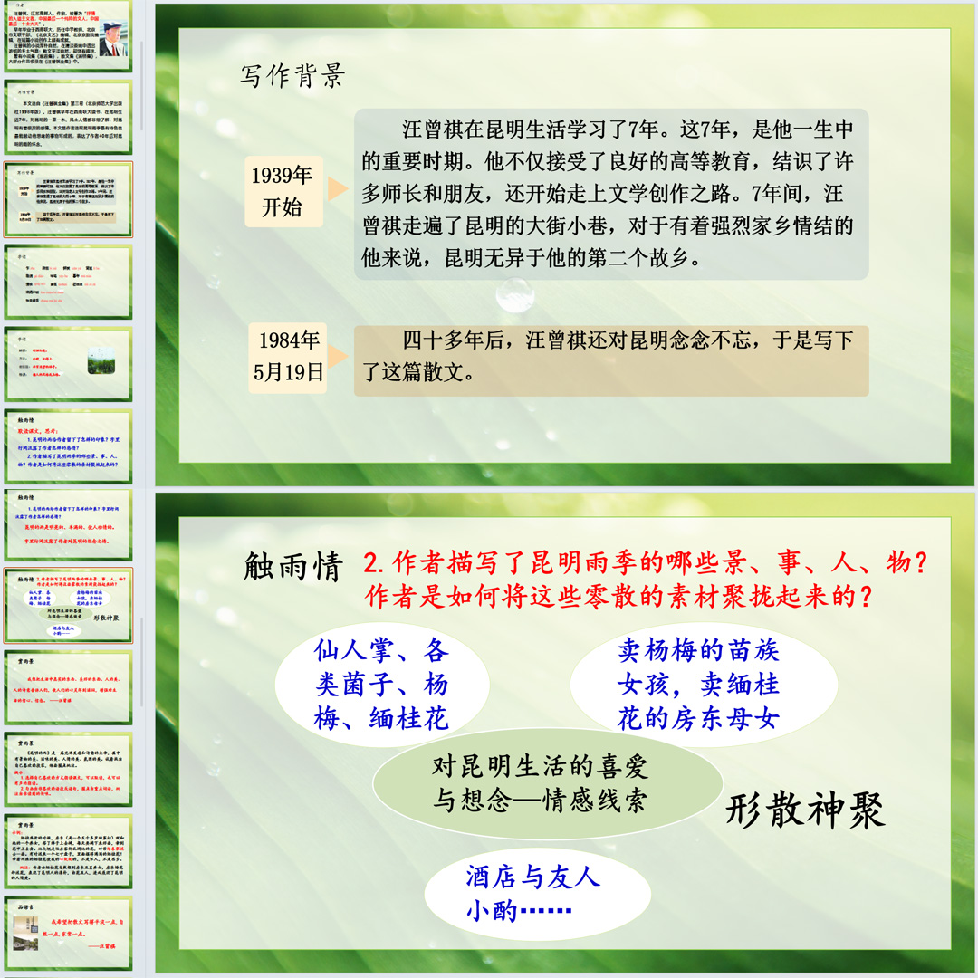 《昆明的雨》PPT课件公开课初中八年级上册语文第17课