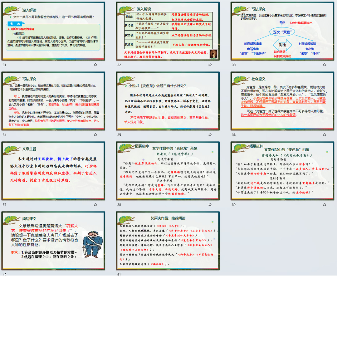 《变色龙》PPT课件精品课初中九年级语文下册第6课语文教学课件