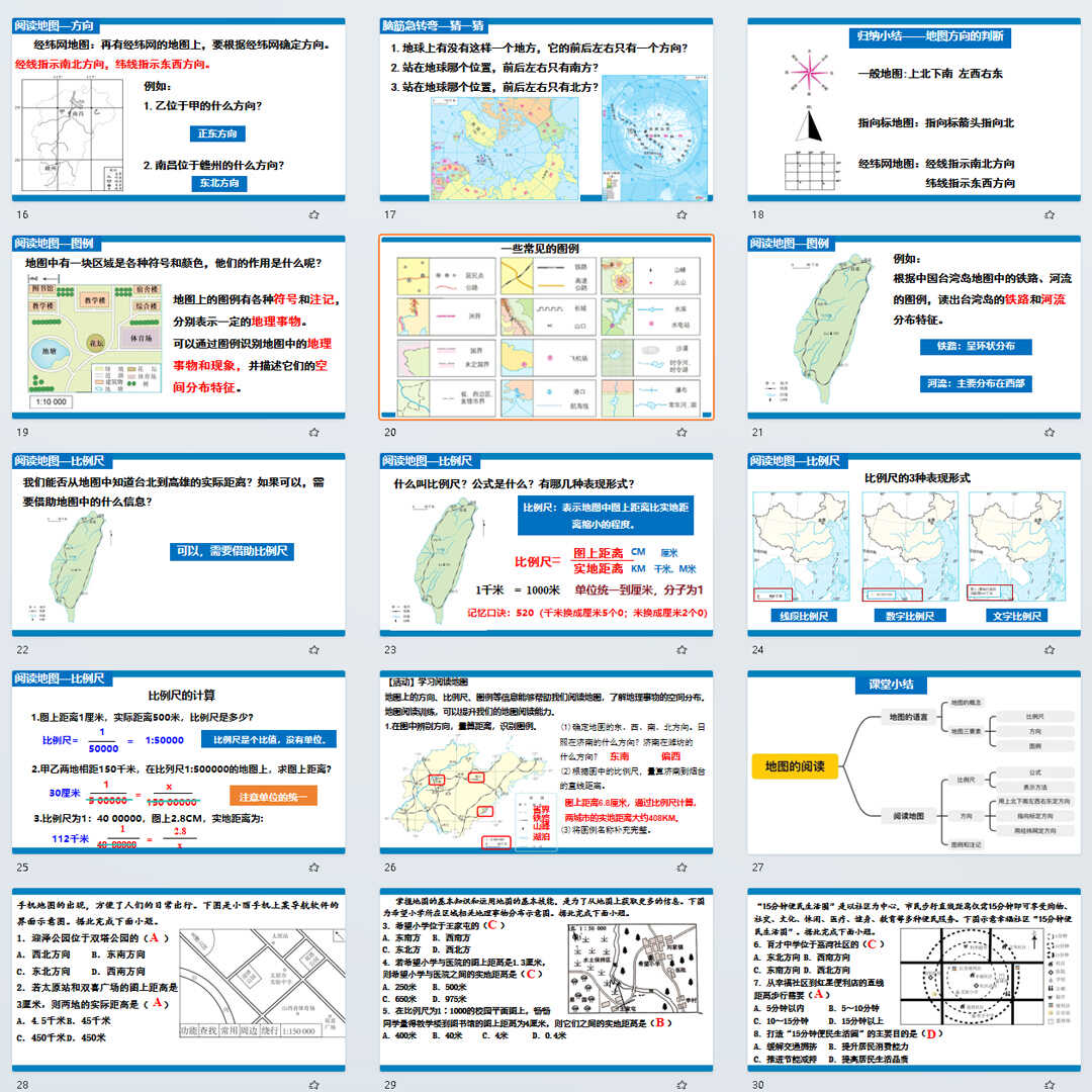 《地图的阅读》PPT课件12套初中七年级上册地理第一章第三节课件