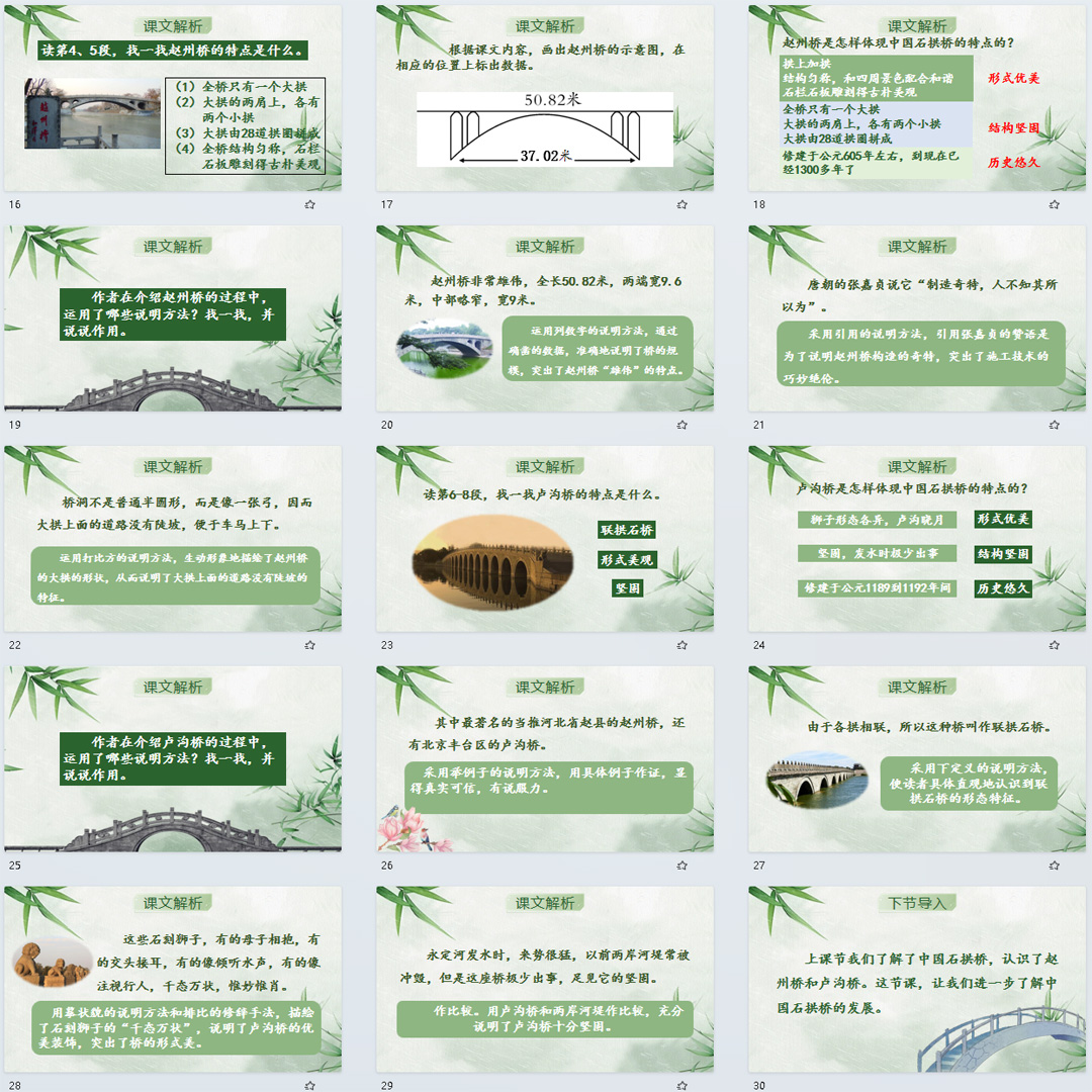 《中国石拱桥》PPT课件公开课初中八年级上册语文第18课教学课件