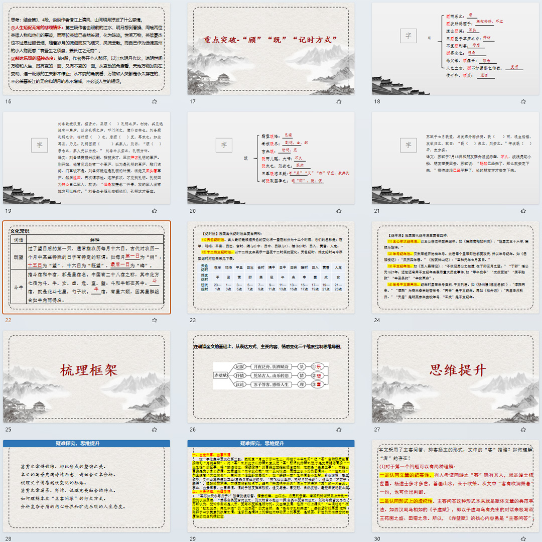 《赤壁赋》复习课件ppt高考语文一轮复习必备文言文新高考通用