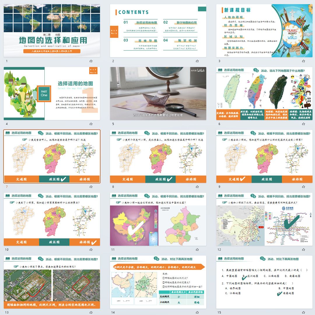 《地图的选择和应用》PPT课件精修单品初中七上地理第二章第三节
