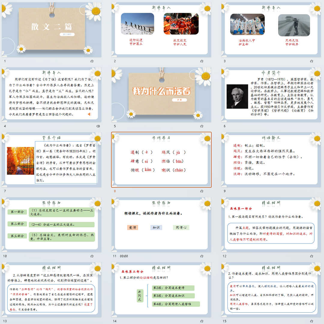 《我为什么而活着》PPT课件5套初中八年级上册语文第16课教学课件