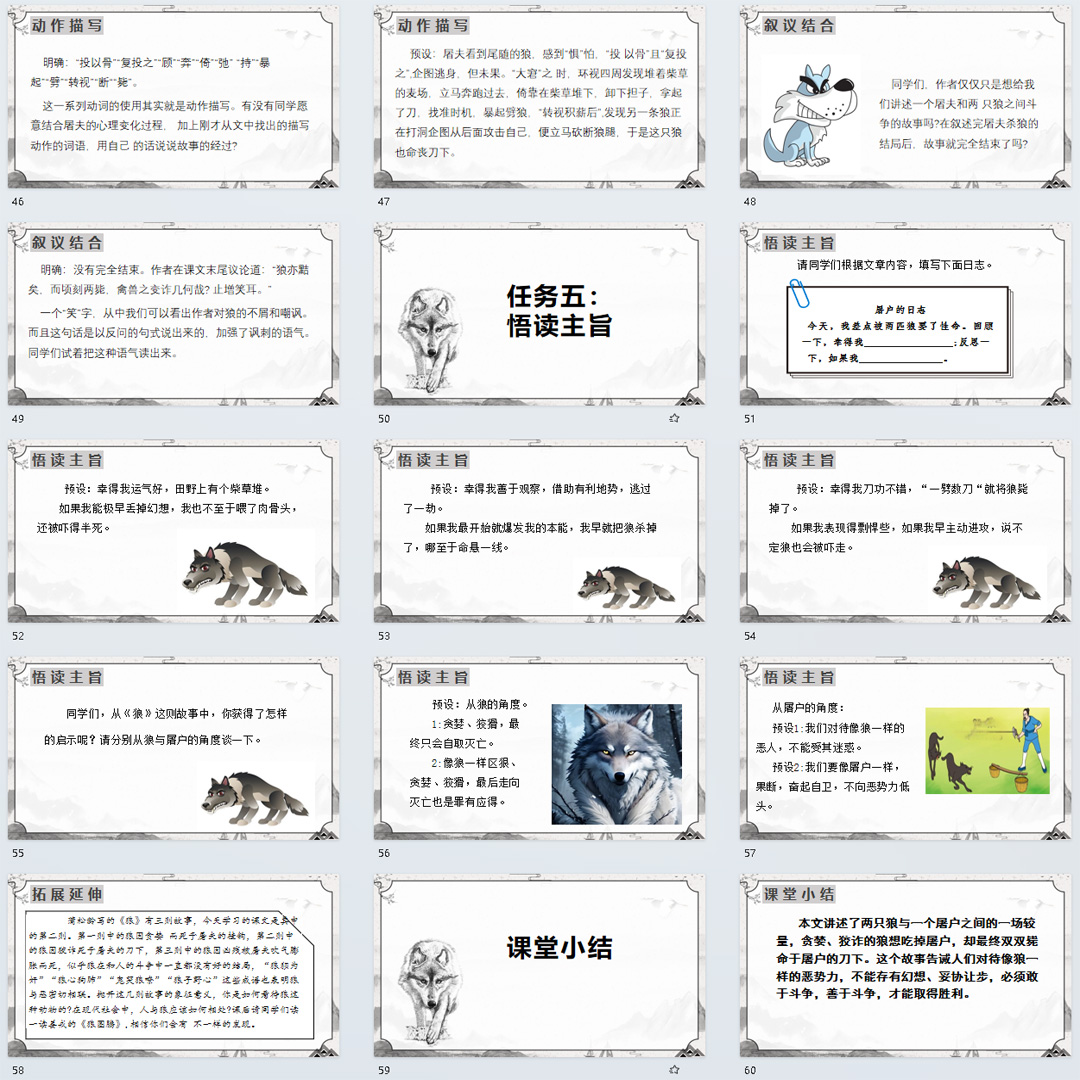 《狼》PPT课件精修单品初中七年级上册语文第二十课大单元教学