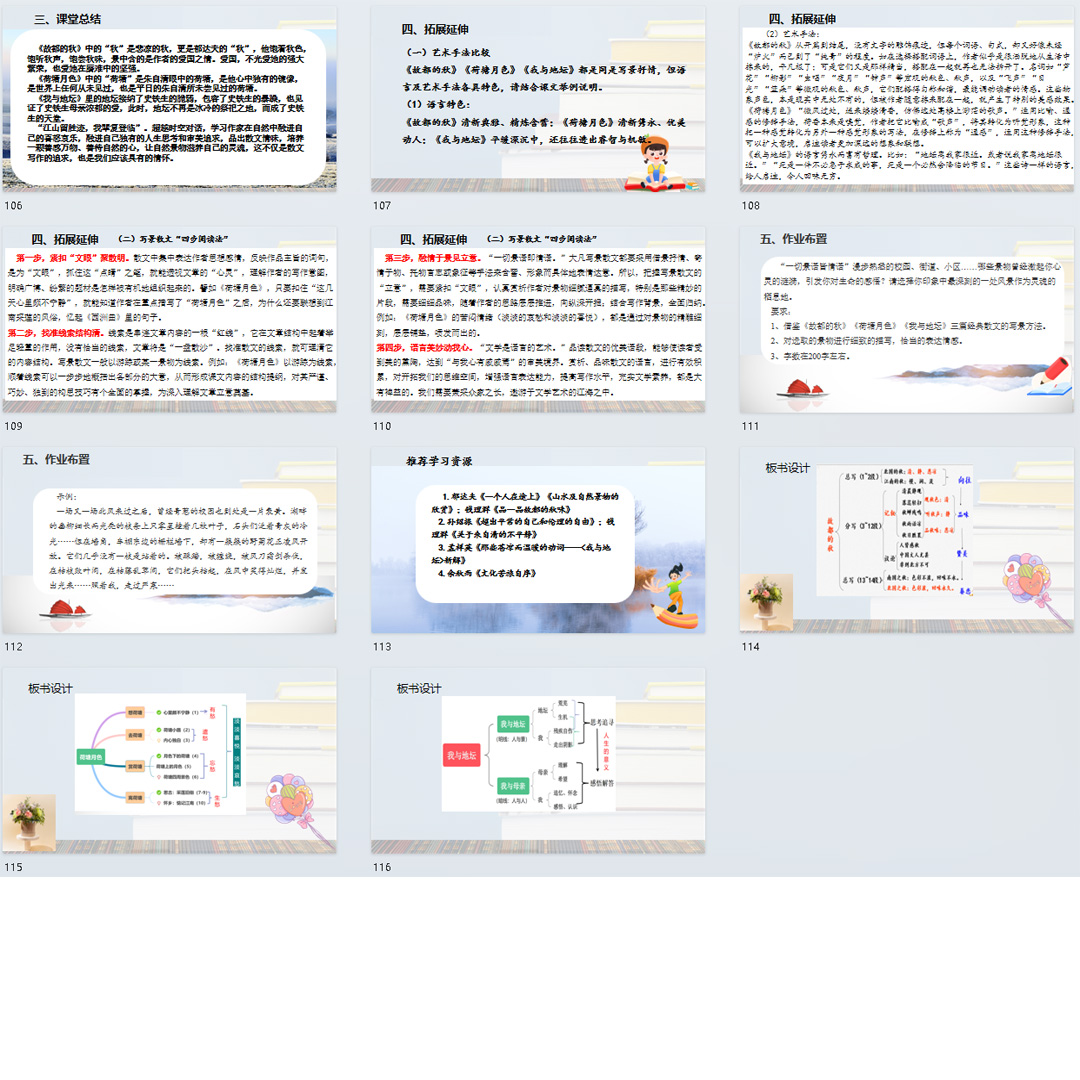《故都的秋、荷塘月色、我与地坛》群文联读PPT课件必修上册14课