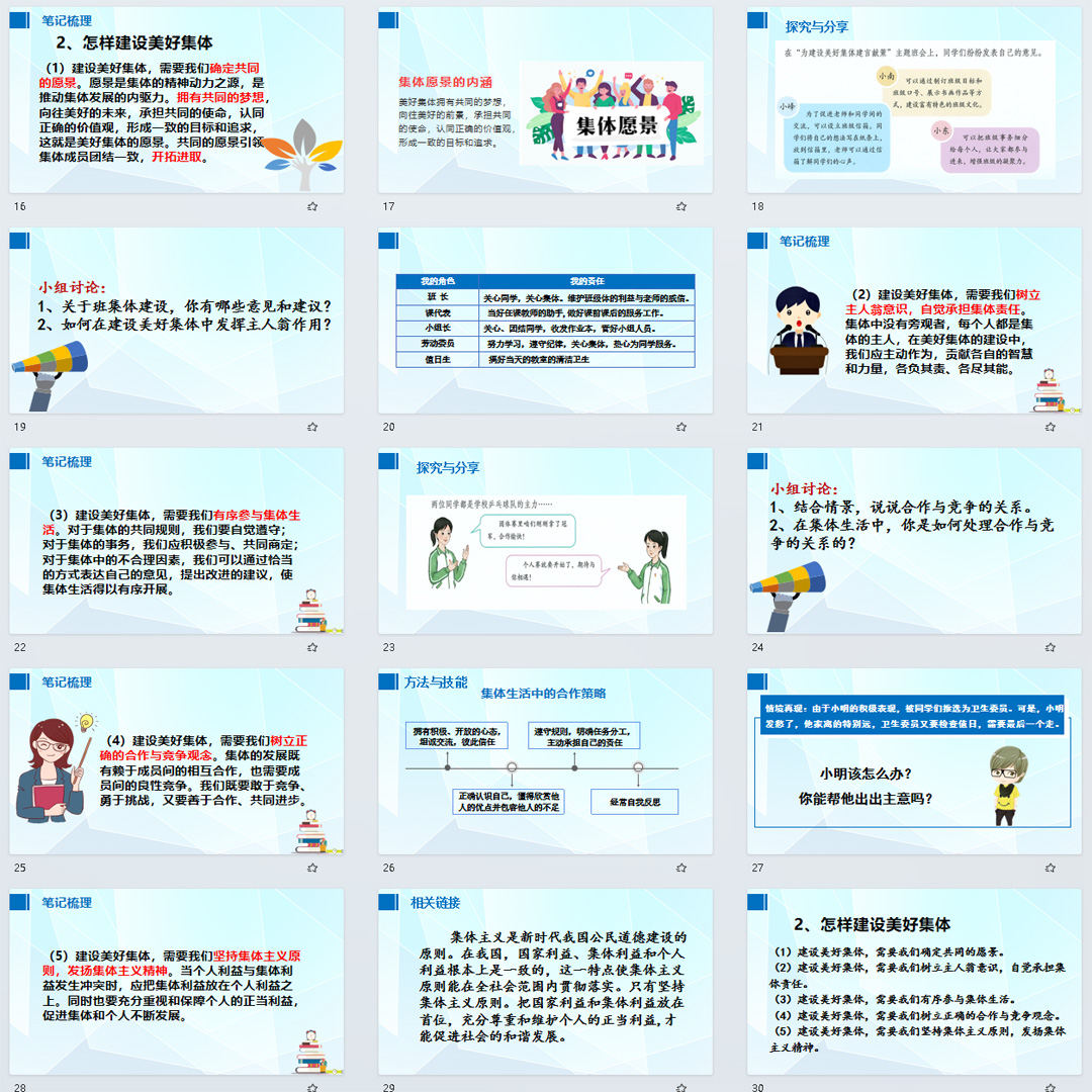 《共建美好集体》PPT课件4套初中七年级上册道法第七课第二节课件