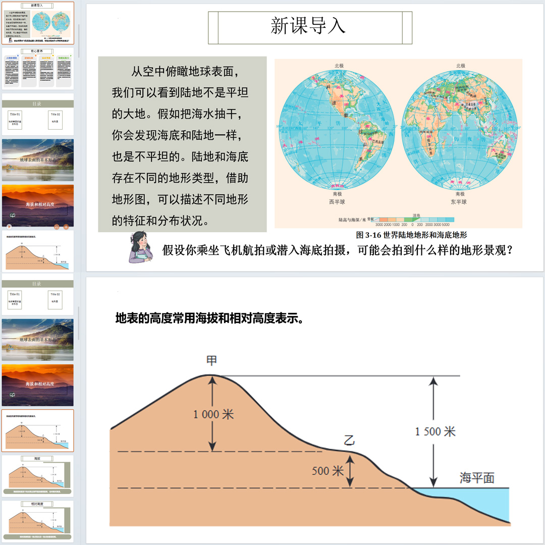 晋教版《识别世界主要地形类型》PPT课件公开课初中七上地理3.2.1