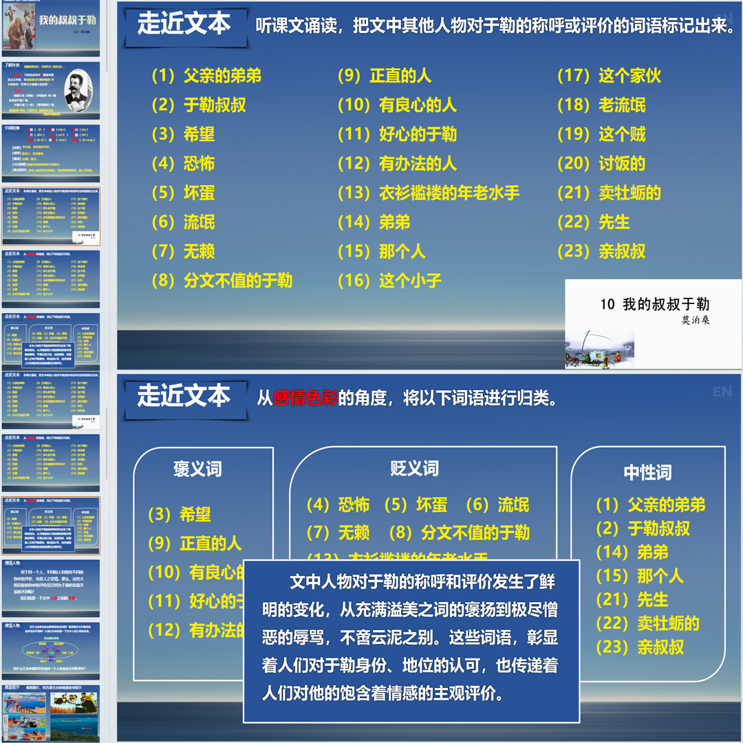 《我的叔叔于勒》PPT课件公开课九年级语文上册第16课教学课件