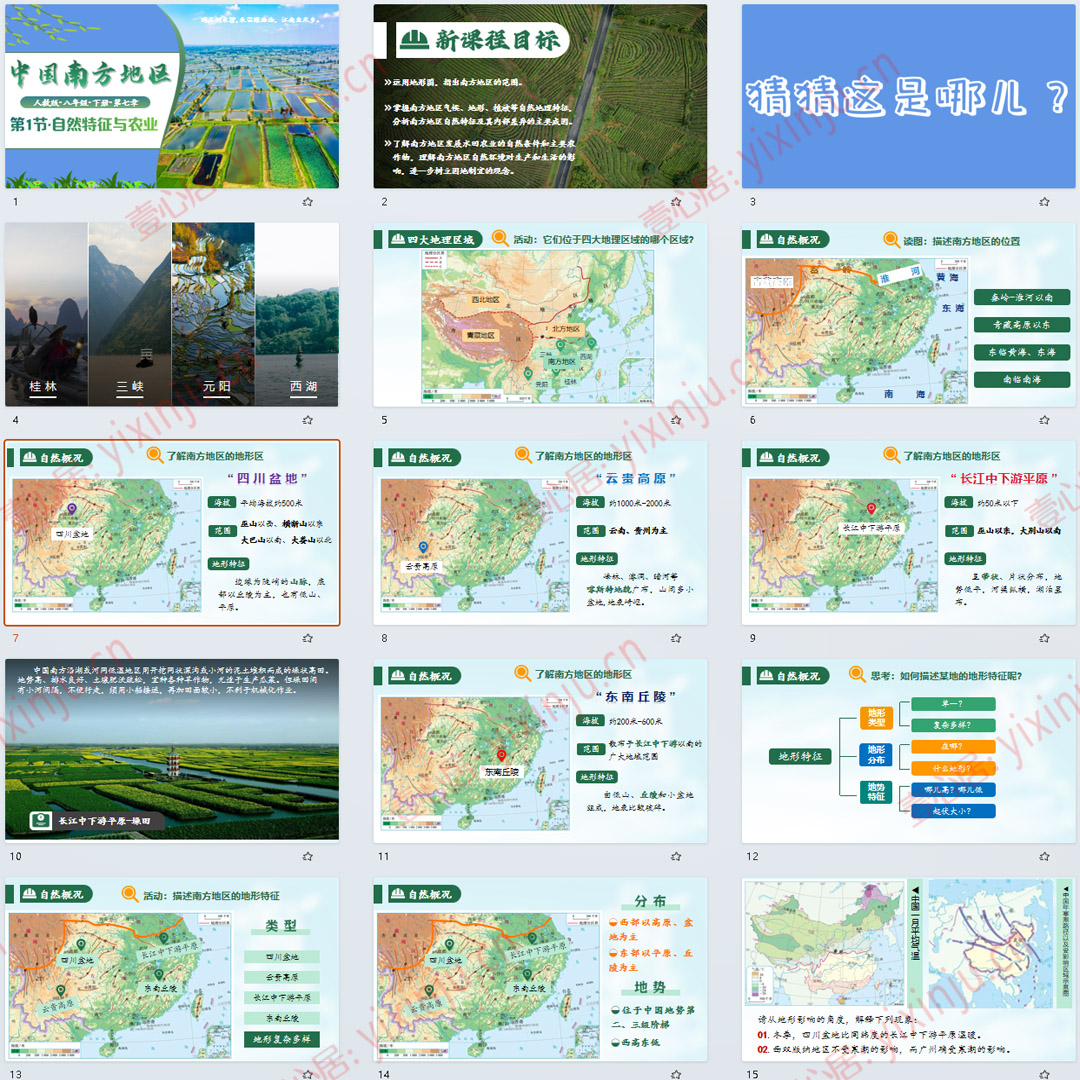 人教版南方地区的自然特征与农业PPT课件6套八下地理第七章第1节