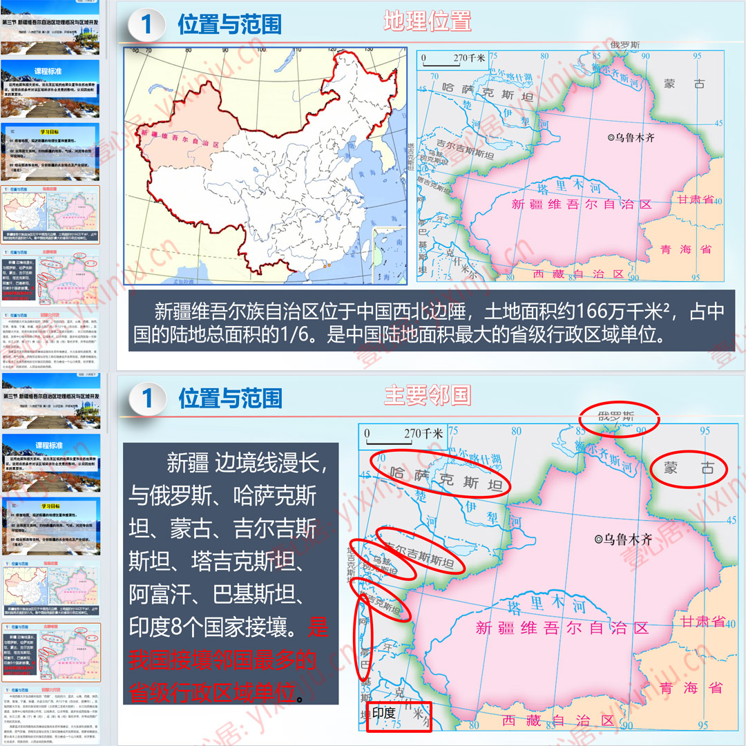 湘教版新疆的地理概况与区域开发PPT课件6套八下地理第八章第3节