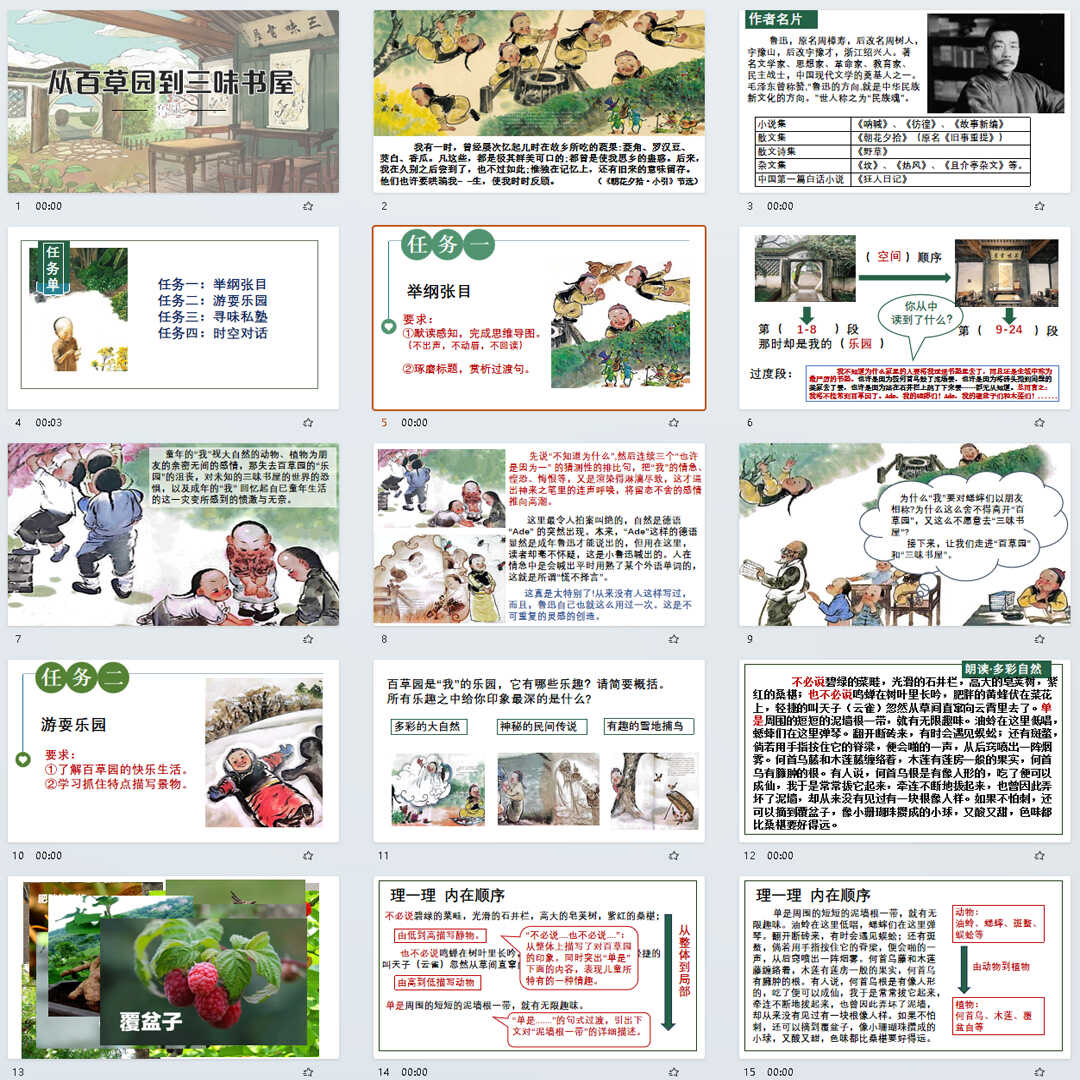 《从百草园到三味书屋》PPT课件35套七年级上册语文第九课PPT课件