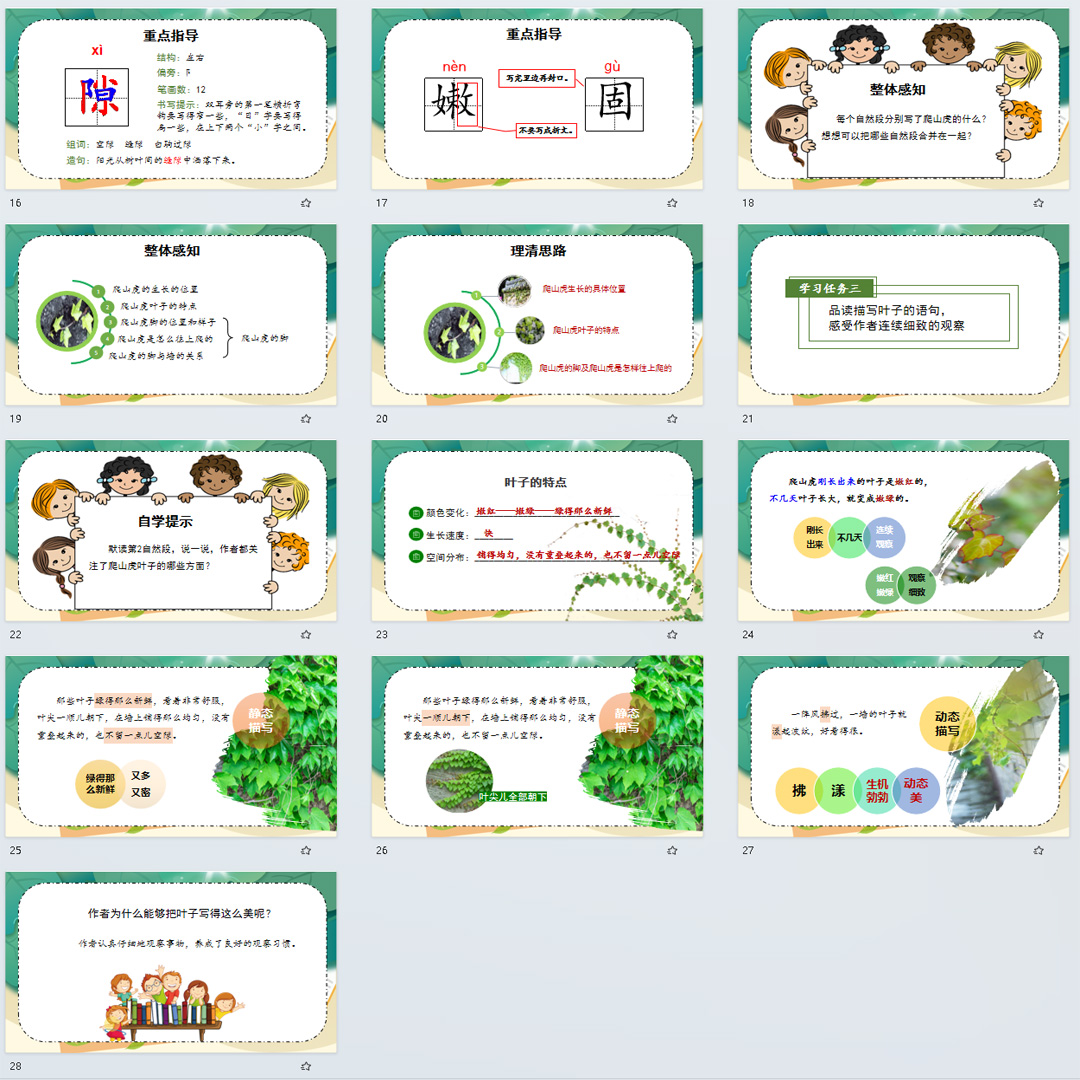 《爬山虎的脚》PPT课件31套四年级上册语文第十课教学课件ppt