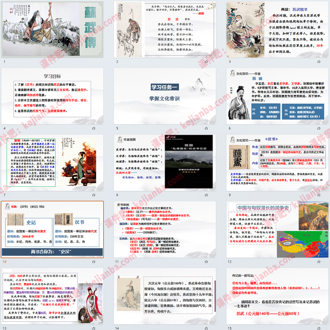 《苏武传》PPT课件展示课高二语文选择性必修中册第10课课堂教学