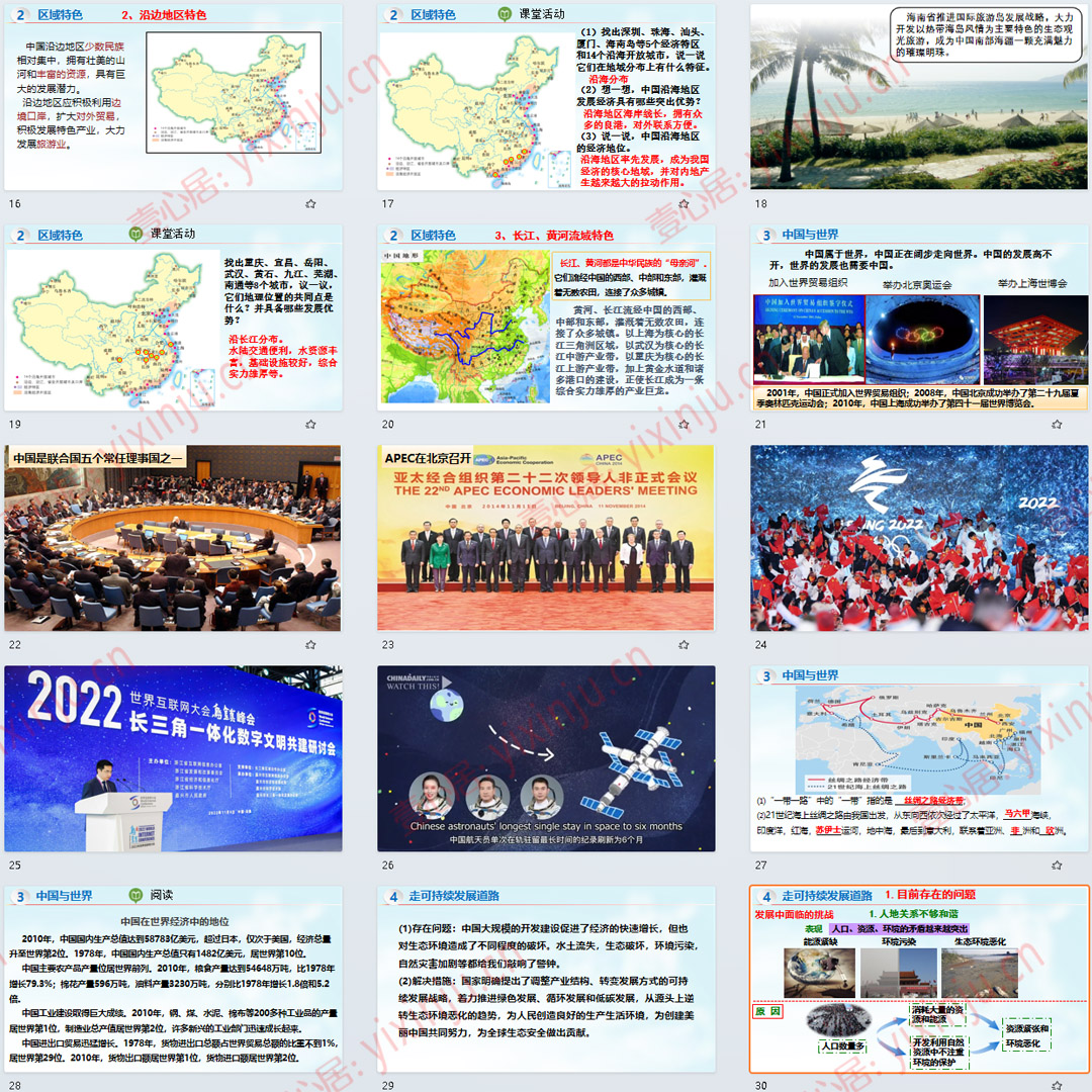 湘教版建设永续发展的美丽中国PPT课件6套八年级下册地理第九章