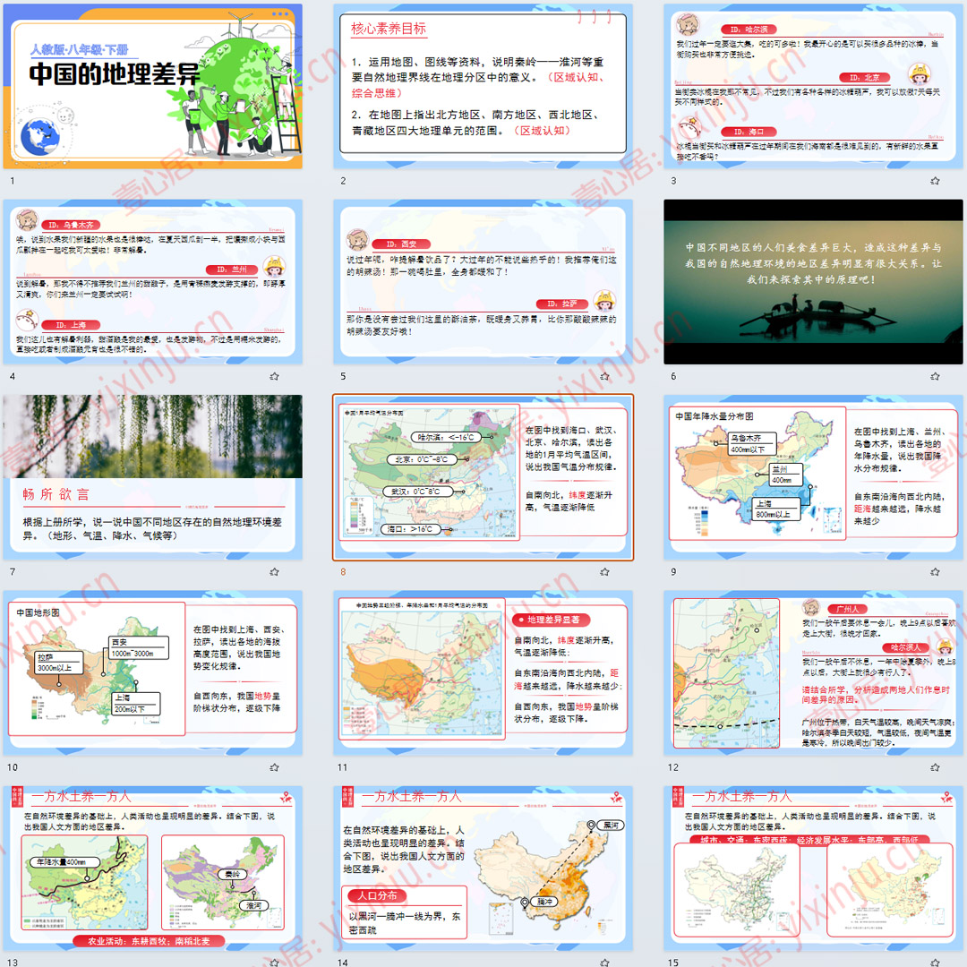 人教版《中国的地理差异》PPT课件8套八年级下册地理第五章教学