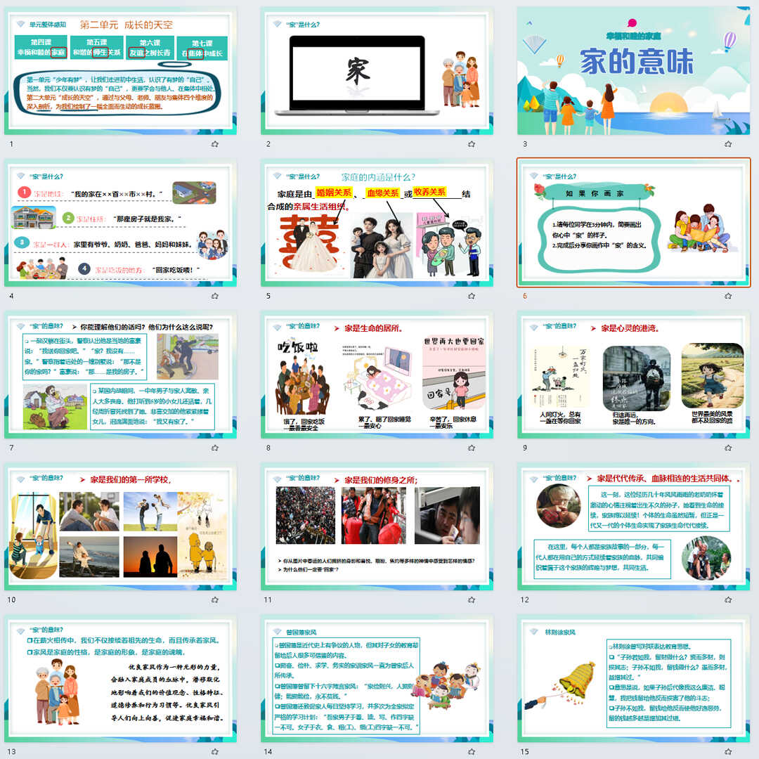 《家的意味》PPT课件4套初中七年级上册道法第四课第1节教学课件
