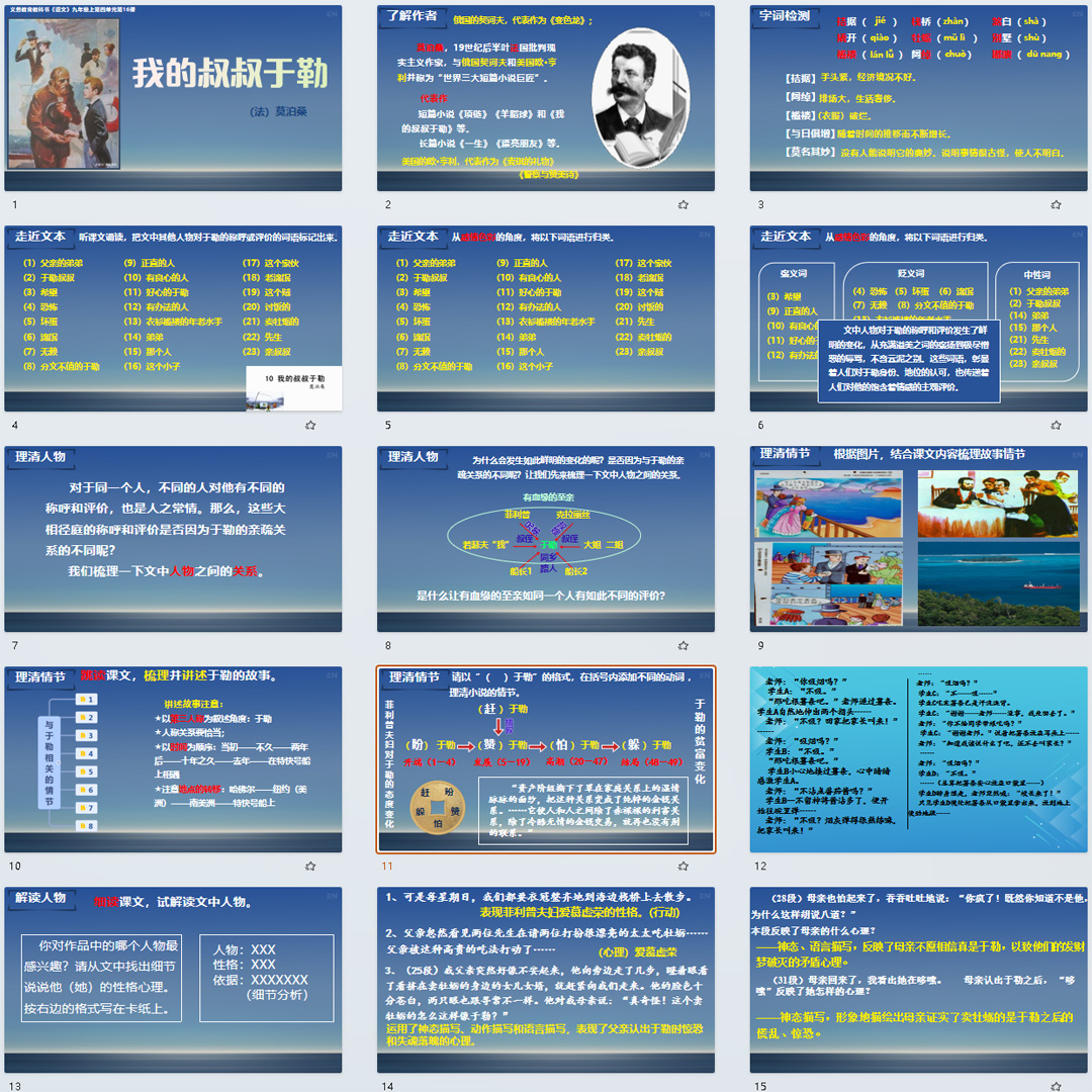 《我的叔叔于勒》PPT课件公开课九年级语文上册第16课教学课件