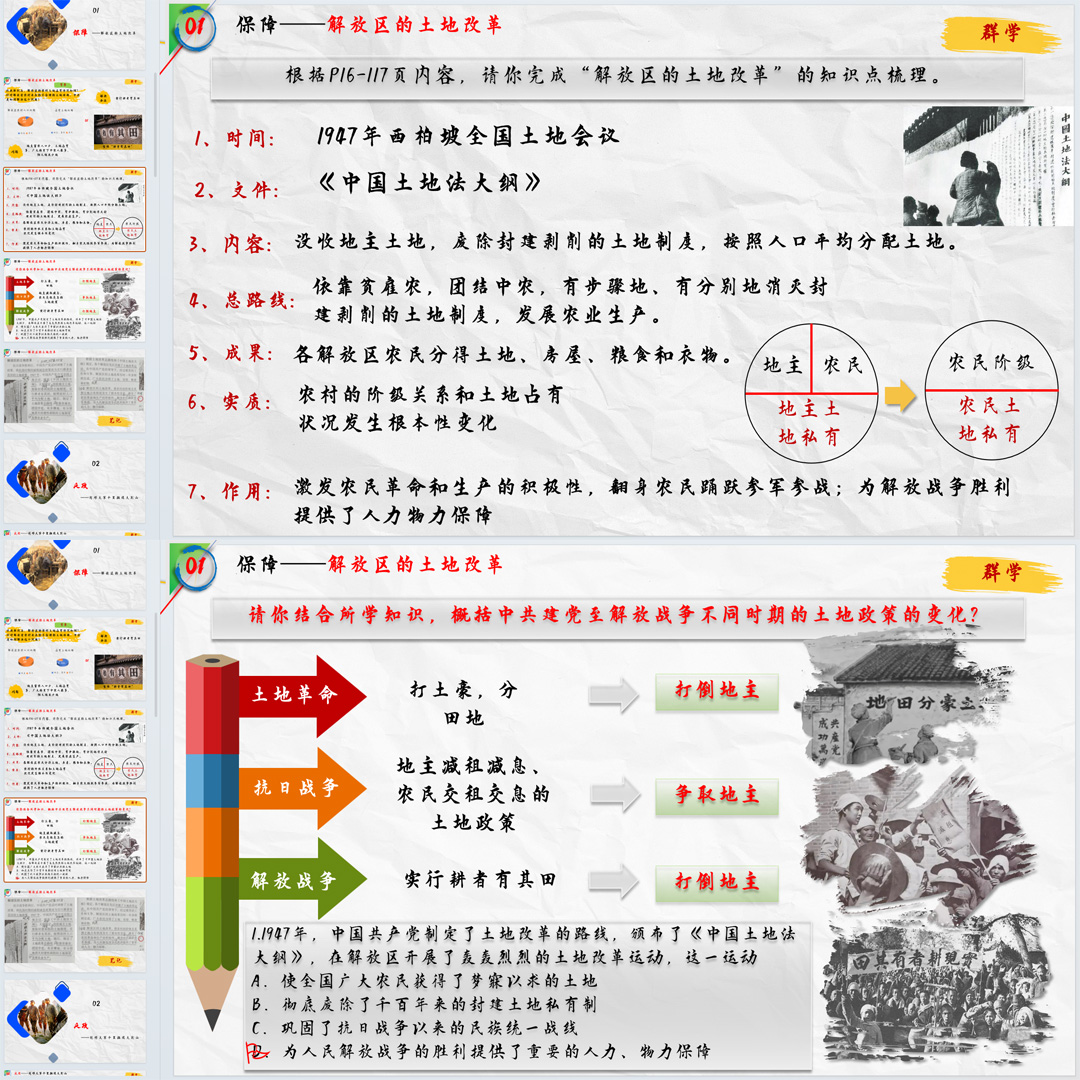 《人民解放战争的胜利》PPT课件亮相课初中八年级上册历史第24课