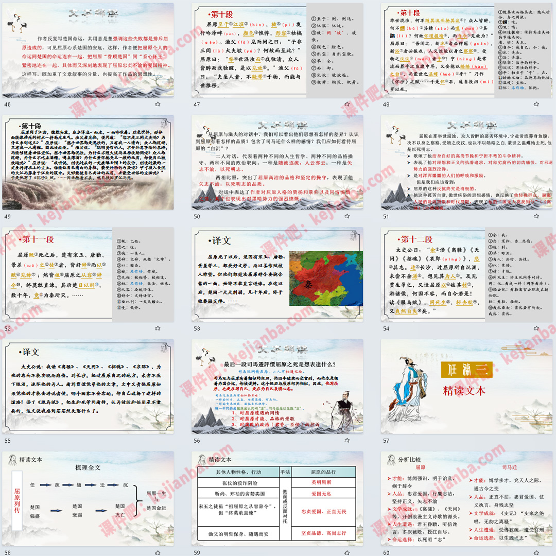 《屈原列传》PPT课件16套高二语文选择性必修中册文言文课堂教学