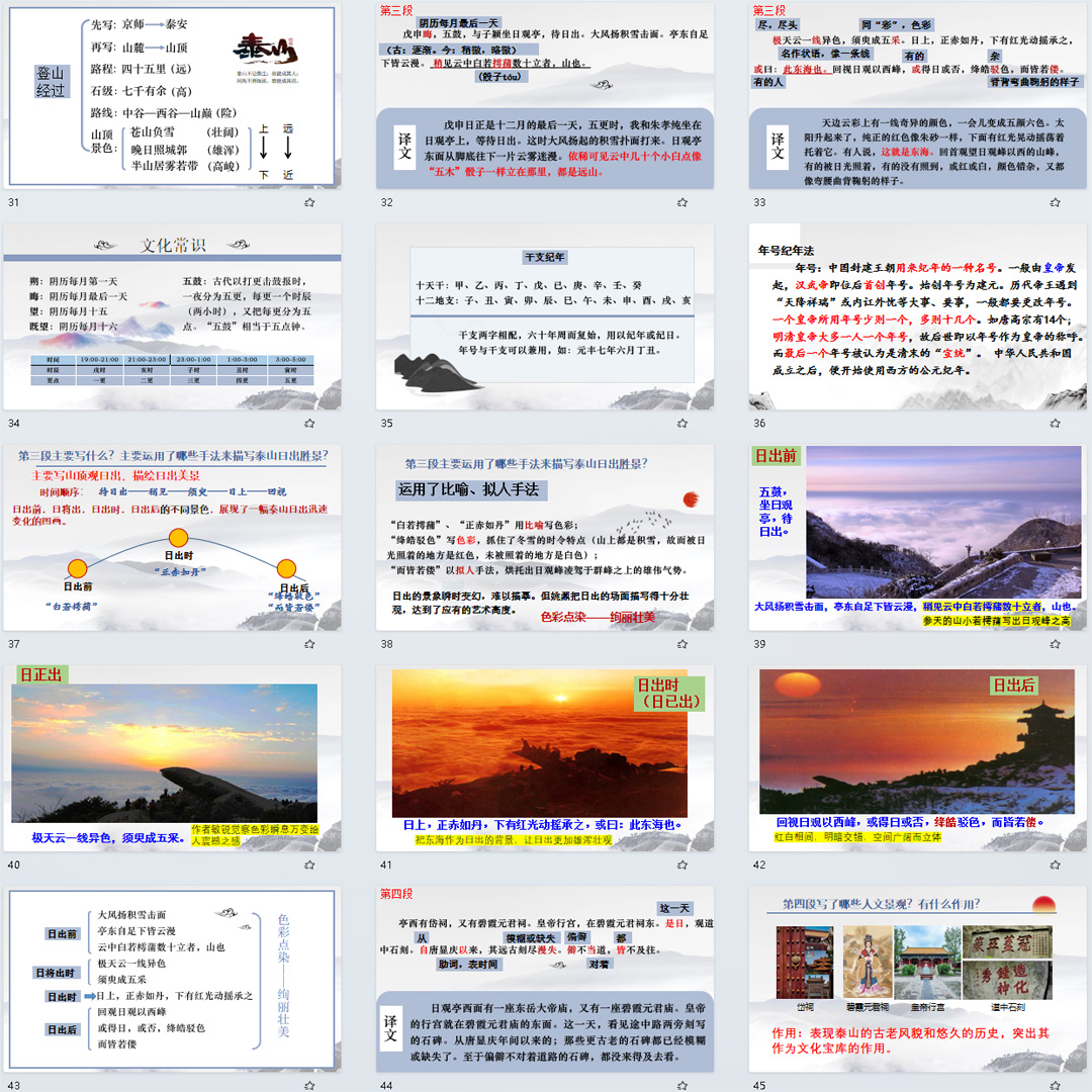 《登泰山记》PPT课件优质课高一语文上学期必修上册第16课教学