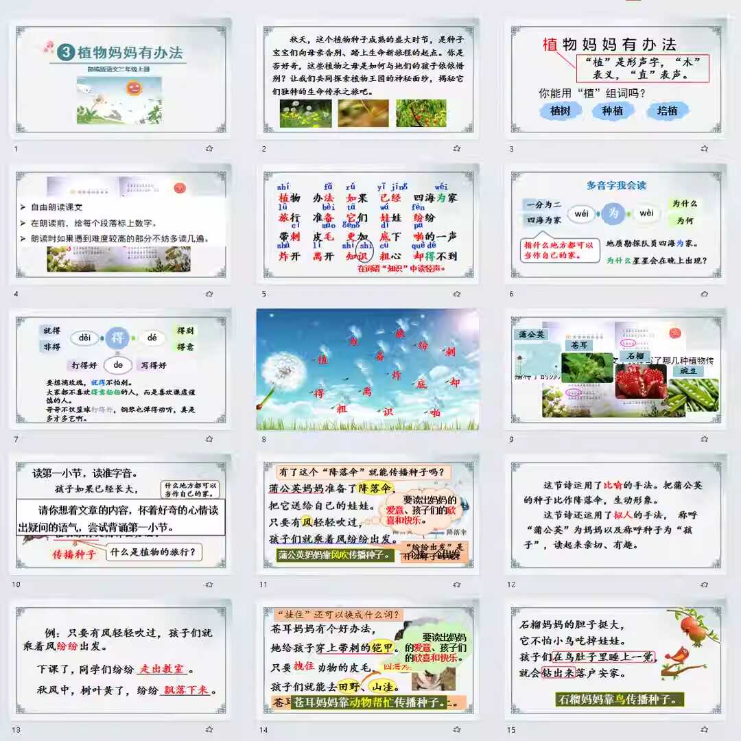 《植物妈妈有办法》PPT课件13套二年级语文上册第三课PPT课件