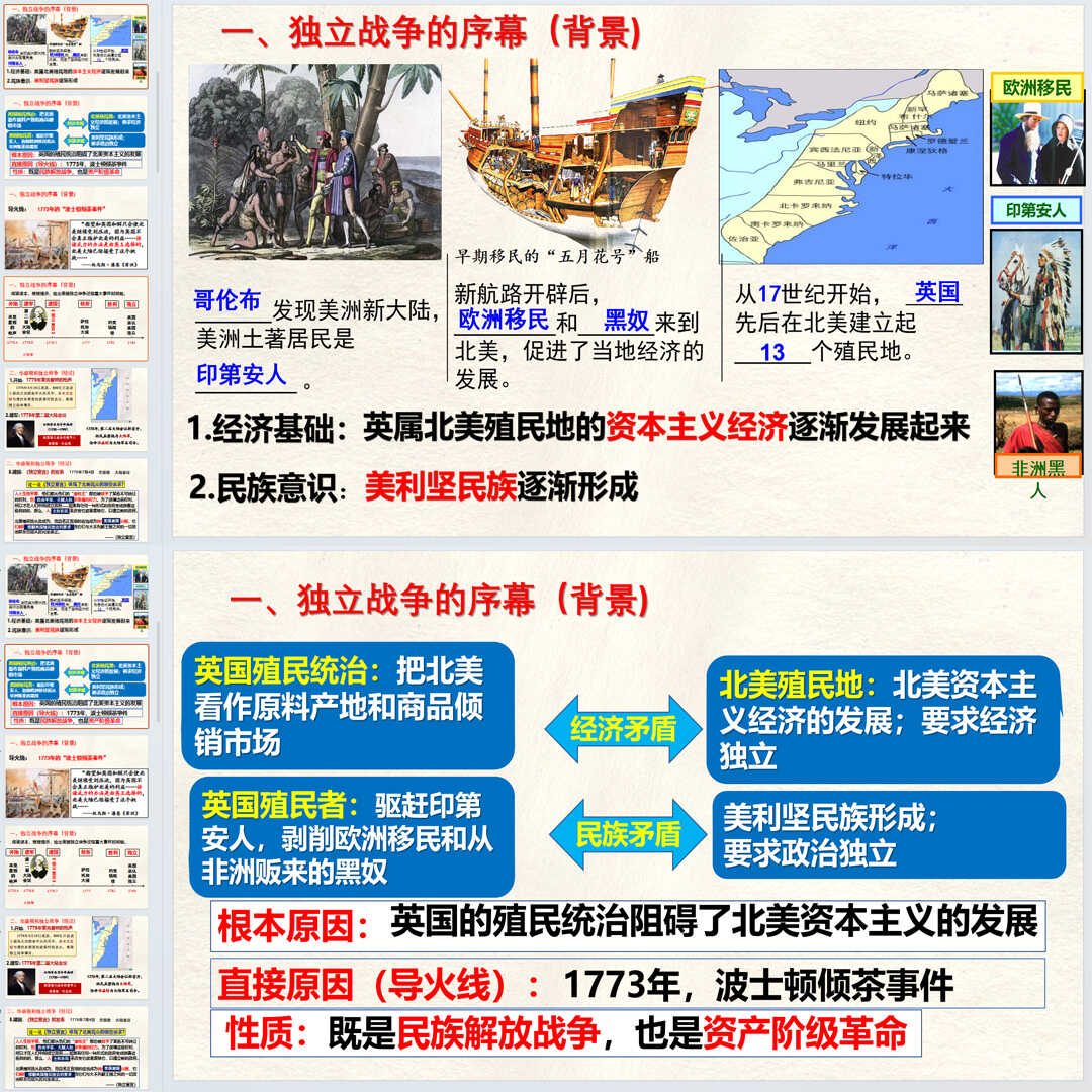 《美国的独立》PPT课件4套初中九年级上册历史第十八课课件PPT