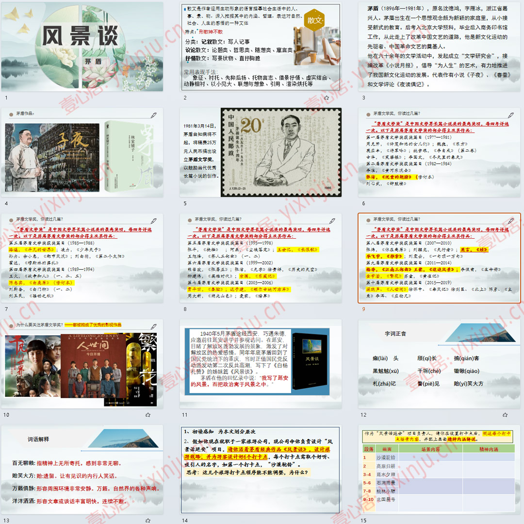 《风景谈》PPT课件9套高中语文选择性必修下册第7课课堂教学